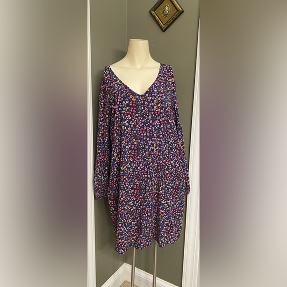 Gap Long Sleeve Shift Dress Navy Floral, long sleeves Women’s size XL Tall - Picture 7 of 11